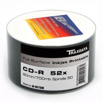 Płyty Traxdata CD-R Printable do nadruku BIAŁE 100szt