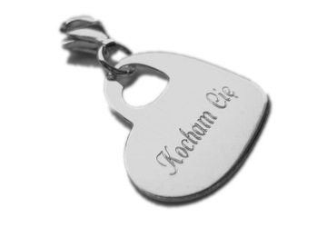 Charms zawieszka serce w sercu GRAWER SREBRO 925