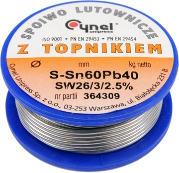 CYNA 0,25mm 0,25/250g __CYNEL Sn60Pb40 Z TOPNIKIEM