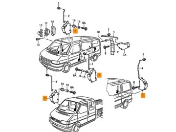 ПРИВОД ЗАМКА БОКОВОЙ ДВЕРИ VW T4 7D0959781A PJ