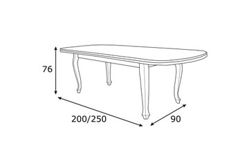 Rozkładany stół WL-2 90x200/250 nogi ludwik