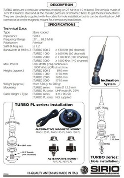 ANTENA CB SIRIO Turbo 1000PL 115cm przegub kulowy!