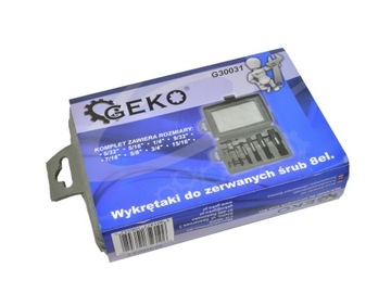 ЭКСТРАКТОРЫ ДЛЯ СЛОМАННЫХ ВИНТОВ, НАБОР 8-EL GEKO