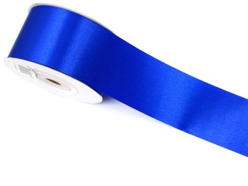 WSTĄŻKA 40mm SATYNOWA tasiemka niebieska CHABROWA odcinek 4m