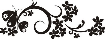Naklejka na ścianę motyle kwiaty dekor Ornament 39