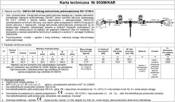 8mm Odciąg łańcuchowy jednoczęściowy 7M CERTYFIKAT