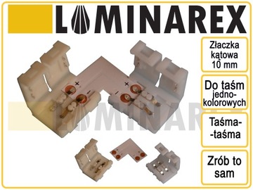 ZŁĄCZKA KĄTOWA DO TAŚMA LED 10MM KLIPS-KLIPS
