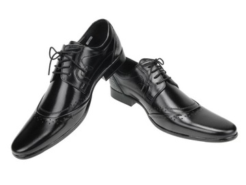 EKSKLUZYWNE SKÓRZANE BUTY DO GARNITURU 1342 nr 47