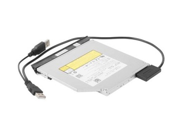 Переходник USB на Slim SATA 13pin (SSD/DVD от ноутбука) + Блок питания
