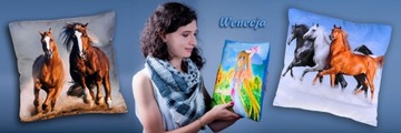 PODUSZKA 40x40 POSZEWKA + WKŁAD SUN FANTASY KOŃ 21