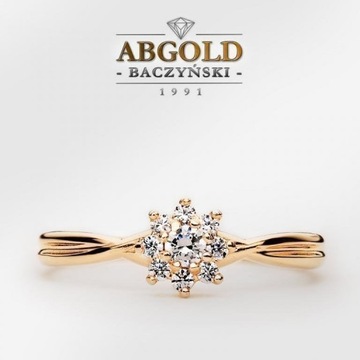 ABgold złoty pierścionek z brylantami 0,20ct w.24h