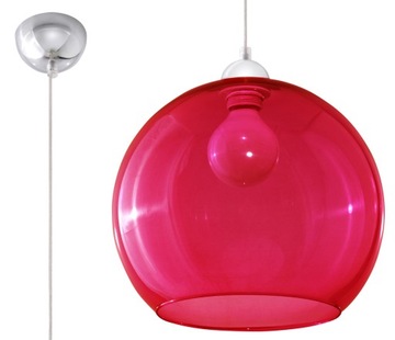 Lampa Sufitowa Wisząca Kula Zwis BALL Czerwony klasyczna do kuchni led