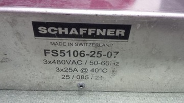 ФИЛЬТР SCHAFFNER FS5106-25-07 3x480 В переменного тока, 50/60 Гц