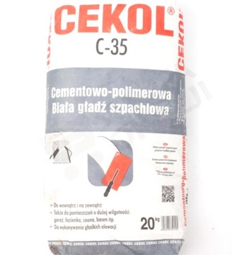 CEKOL C-35 GŁADŹ CEMENTOWA ZEWNĘTRZNA 20KG %% PRZE