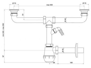 Сифон для раковины с двойной бутылкой
