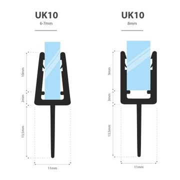 Uszczelka kabiny prysznicowej 50cm 6 7 8 mm UK10