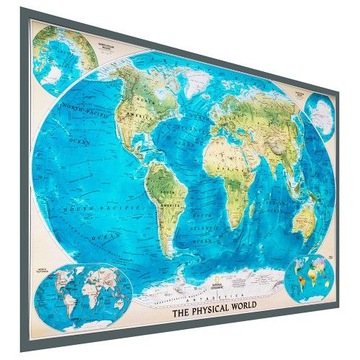 ŚWIAT 1:45 500 000 MAPA FIZYCZNA DO WPINANIA