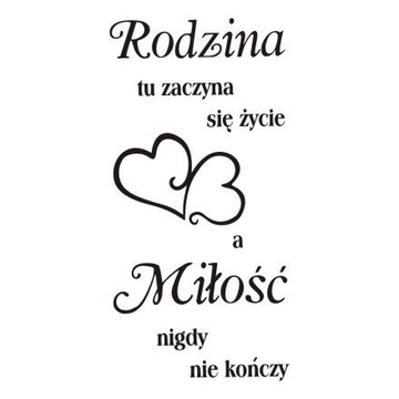 Napis na ścianę naklejka cytat - Rodzina - 209