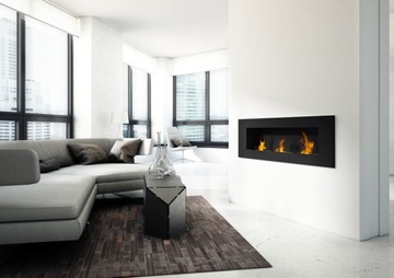 фото ориг. №2, Suspended biofireplace delta 1200x400 long with glass + set to aromatherapy
