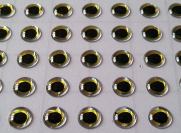 OCZY 3D ( ŁEZKI ) SILVER-YELLOW 4 mm 50-sztuk