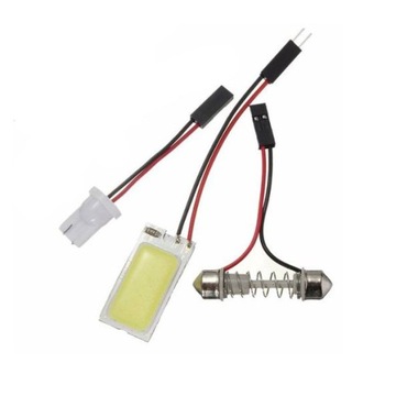 Oświetlenie kabiny LED COB 12V 4500K moduł 18-chip z adapterami W5W C5W