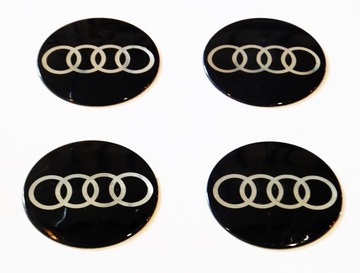 EMBLEMATY NAKLEJKI LOGO NA KOŁPAKI FELGI AUDI 70mm