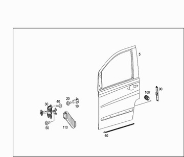 MERCEDES VITO W639 TĚSNĚNÍ DVEŘE SPODNÍ NOVÁ