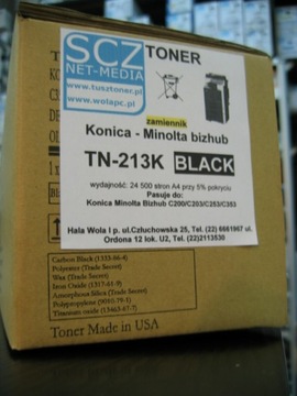 TONER TN213K KONICA MINOLTA BIZHUB C203 C253 TN214 Develop ineo 253+ 353+