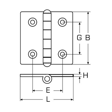 ПЕТЛЯ 8233A НЕРЖАВЕЮЩАЯ НЕРЖАВЕЮЩАЯ КИСЛОСТОЙКАЯ 50X50X4,0