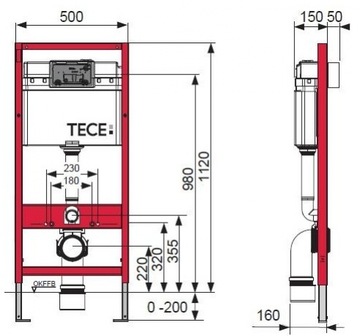 Tece Base Stelaż podtynkowy do WC muszli wiszących KOŁO ROCA CERSANIT