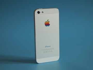 Наклейка Apple на iPhone в стиле ретро/радужный логотип, 80 футов
