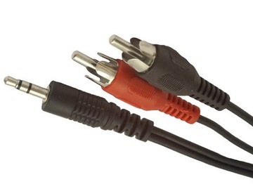 Kabel KOMPUTER - WIEŻA wtyk mały Jack 3,5 stereo - 2 RCA cinch 7,5m (0456)