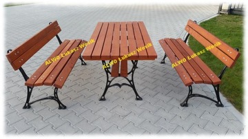 ROYAL SET 150см садовая мебель CAST IRON LEGS стол + 2 скамейки