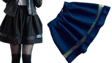 SPÓDNICZKA czarna ROZKLOSZOWANA z TIULEM M