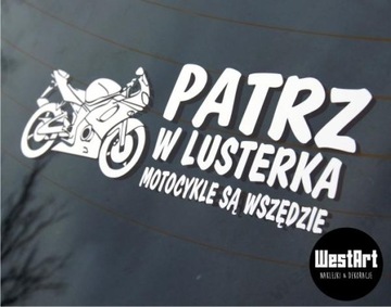 Naklejka Patrz w lusterka motocykle są wszędzie 4