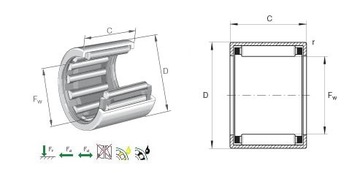 HK 1516 ИГОЛЬЧАТЫЙ ПОДШИПНИК 15x21x16 мм HK1516