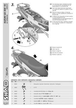 Рама задней крышки Shad S0GS51ST для Suzuki GS 500 01-11