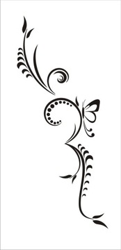 Naklejka na ścianę motyle kwiaty dekor Ornament 44