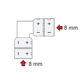 Угловой разъем для подключения светодиодных лент 8мм №363