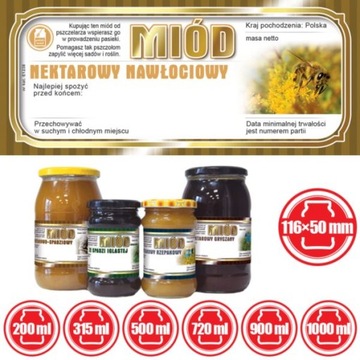 Etykiety na Miód Nawłociowy (100szt) - wzór E1238