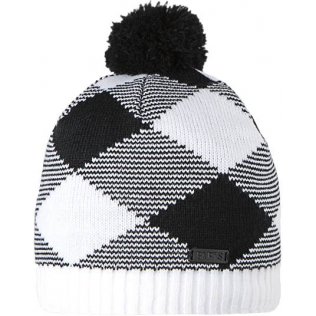 Шапочка Barts Greg Beanie черная с помпоном в клетку*W-Wa