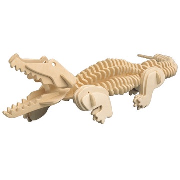 PUZZLE DREWNIANE 3D PRZESTRZENNE KROKODYL ALIGATOR