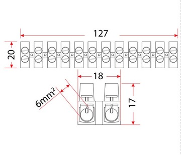 Клеммная колодка LZ 6 мм, 12-контактный кабельный разъем