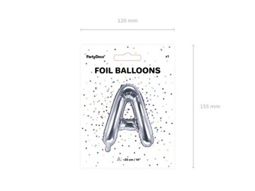 Balon foliowy A srebrny 35cm 1szt FB2M-A-018