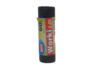 WORKI LUX NA ŚMIECI 60L 10szt CZARNE LD MOCNE !