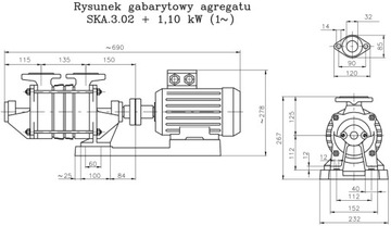 GRUDZIĄDZ SKA 3.02 1,1 кВт 400 В двухступенчатый насос