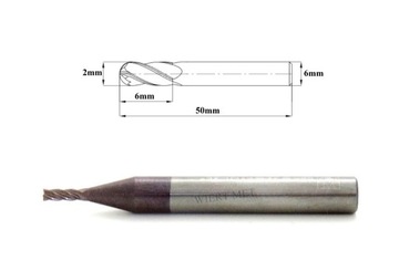 ТВЕРДОСПЛАВНАЯ РЕЗКА FI 2 ММ, 4 ЛЕЗВИЯ, ТВЕРДЫЙ ТВЕРДЫЙ 45HRC
