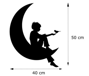 наклейка МАЛЬЧИК НА ЛУНЕ 40х50см разные ЦВЕТА