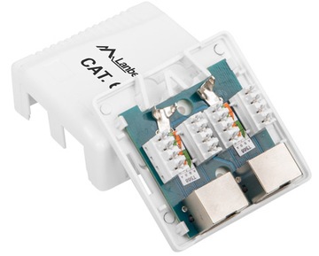 GNIAZDO GNIAZDKO Internetowe Natynkowe Sieciowe Podwójne RJ45 FTP KAT 6