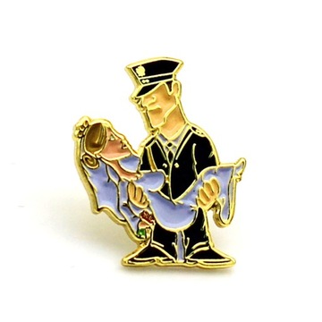 PIN Ślubny ŚLUB STRAŻAKA, elegancka przypinka PINS